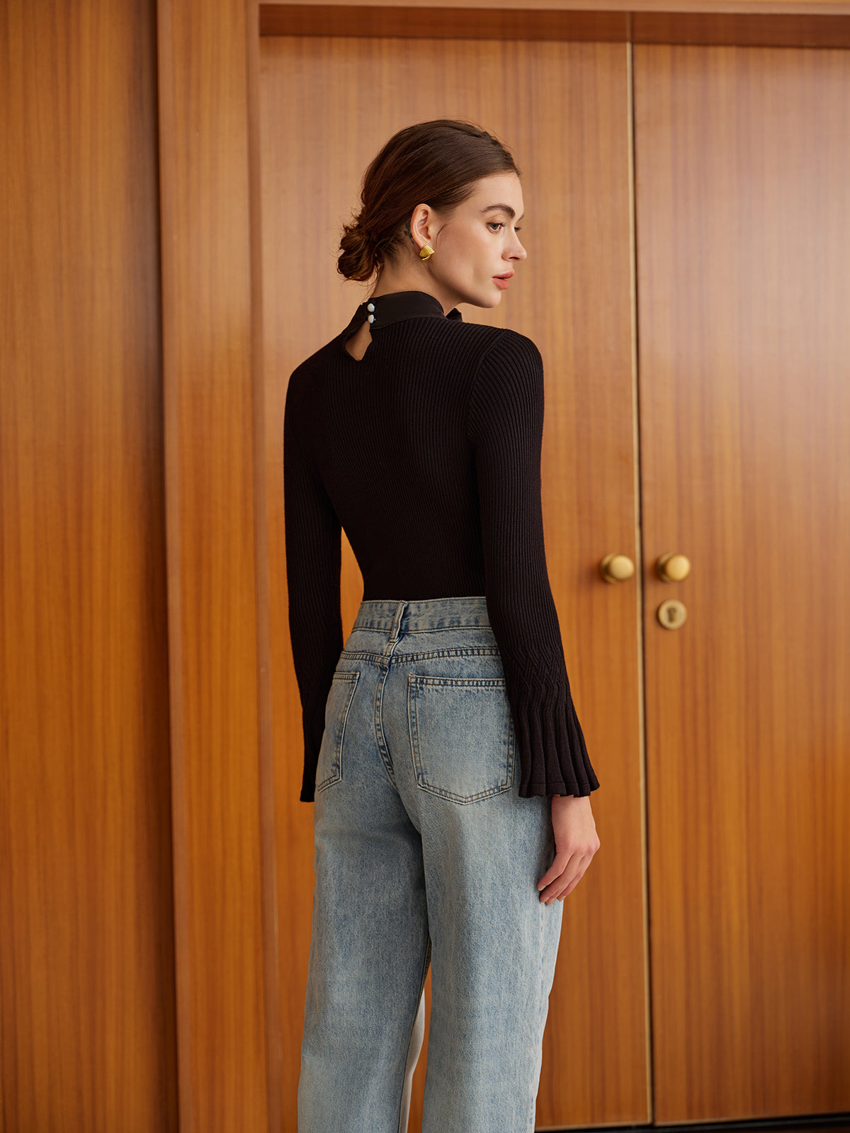 Fiyonk Dekor Çan Kol Örgü Üst