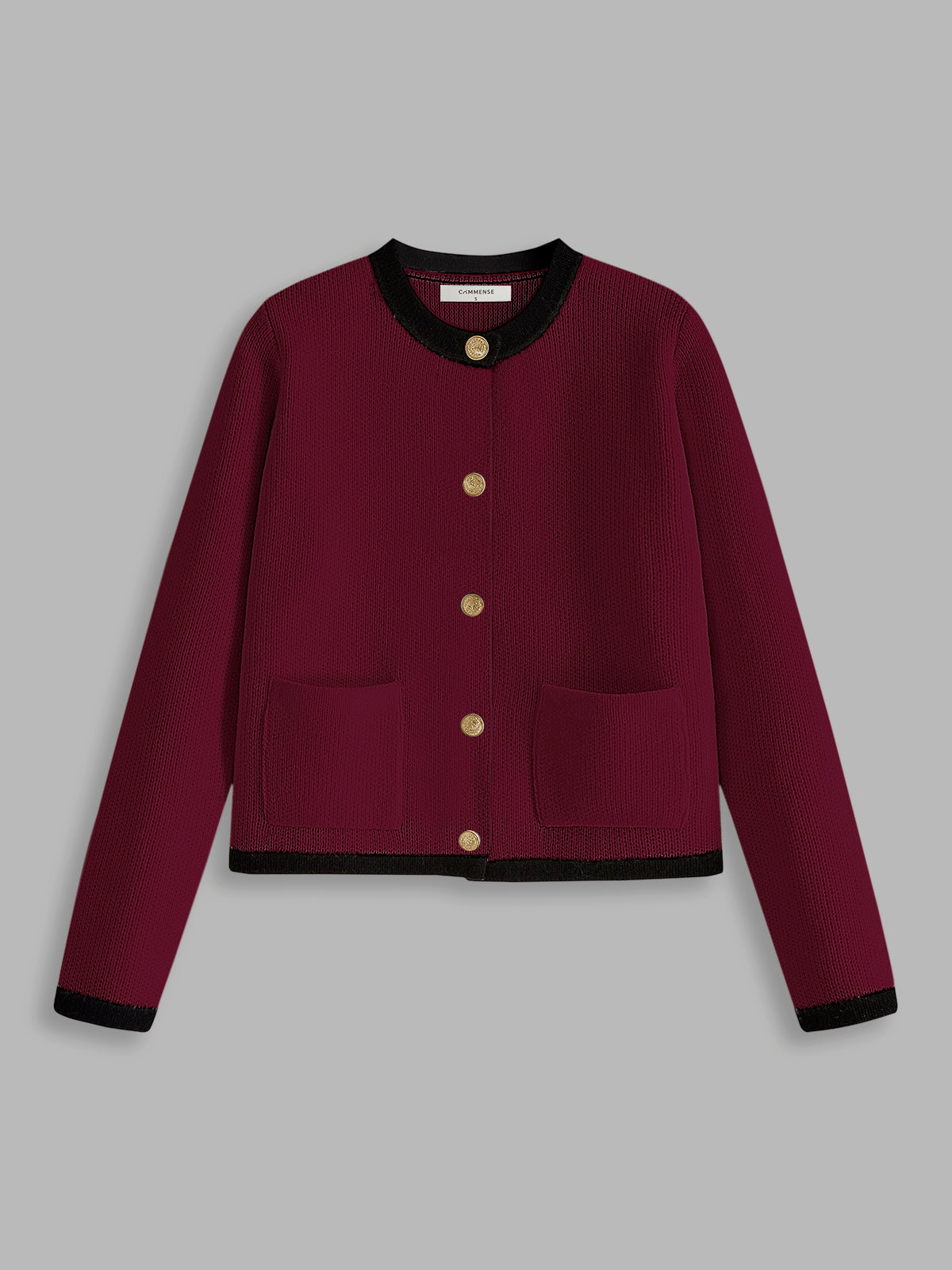 Kontrast Kesimli Jersey Kardigan