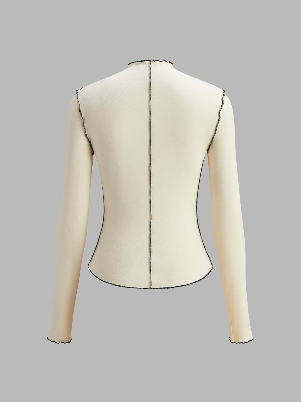 Sahte Yaka Dalgalı-Bordürlü Jersey Üst