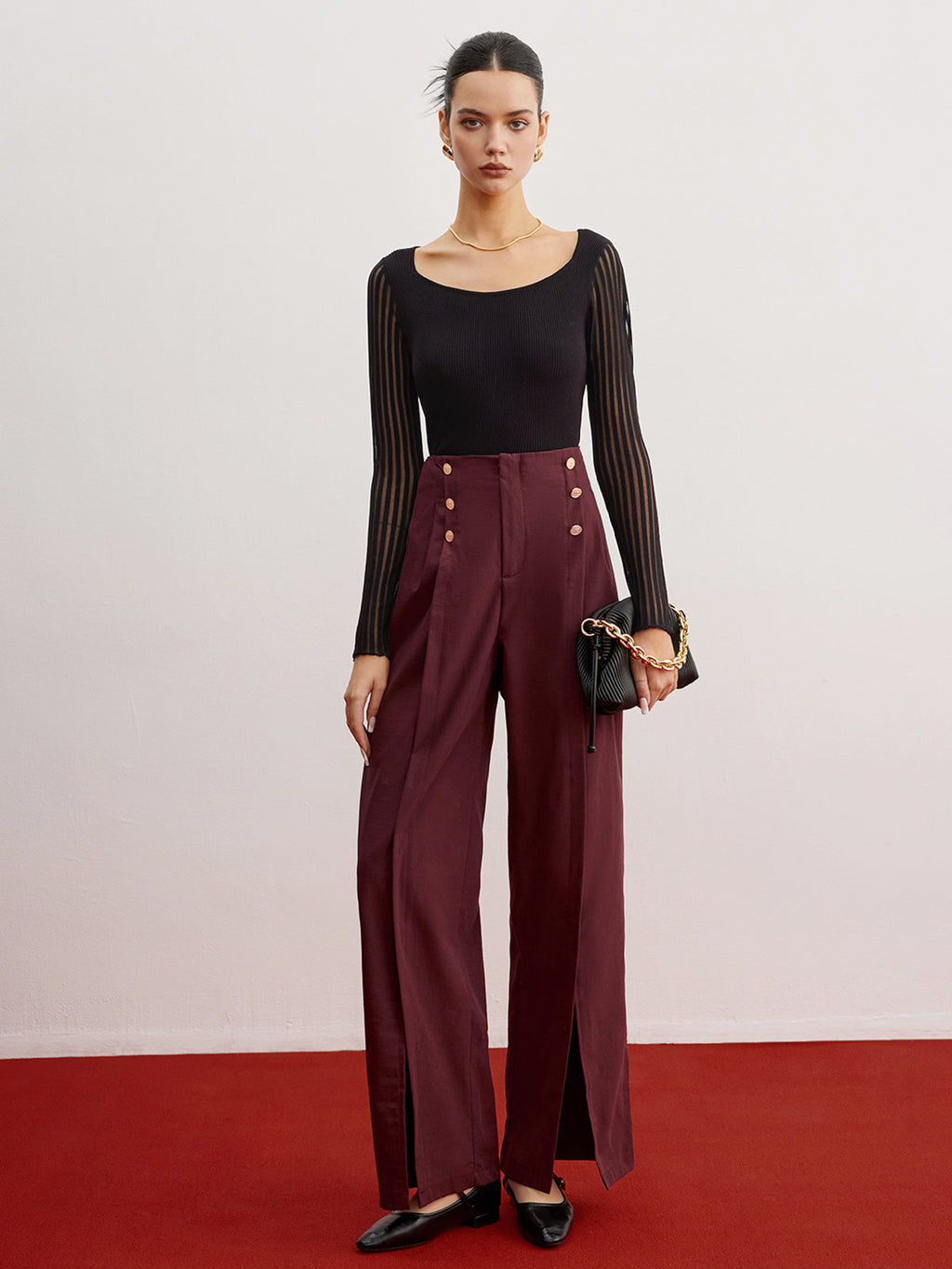 Kaburgalı Şeffaf Kollu Kazak