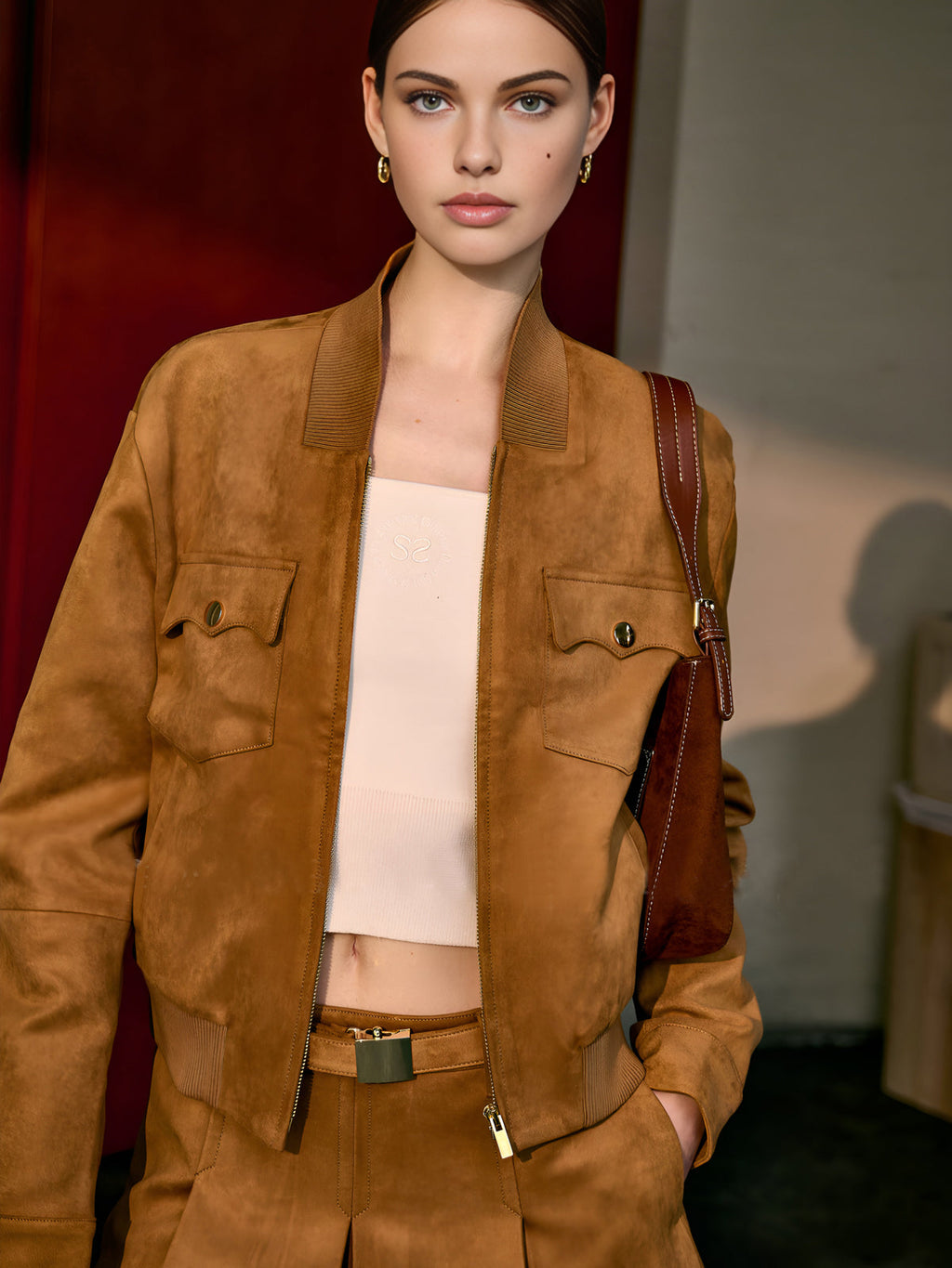 Süet Fermuarlı Ceket