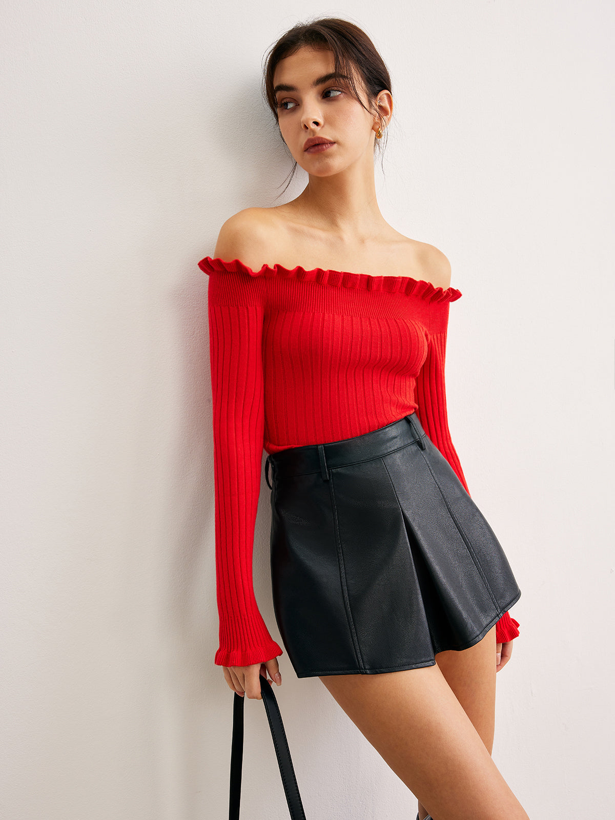 Straplez Marul Yaka Kazak Bluz