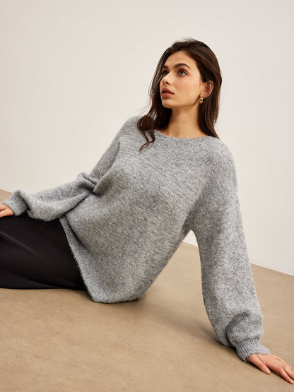Sırtı Açık Fiyonklu Sweatshirt