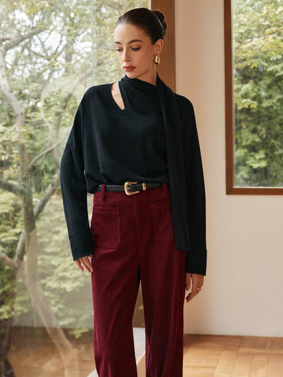 Minimalist Yün Karışımlı Atkı Kazak