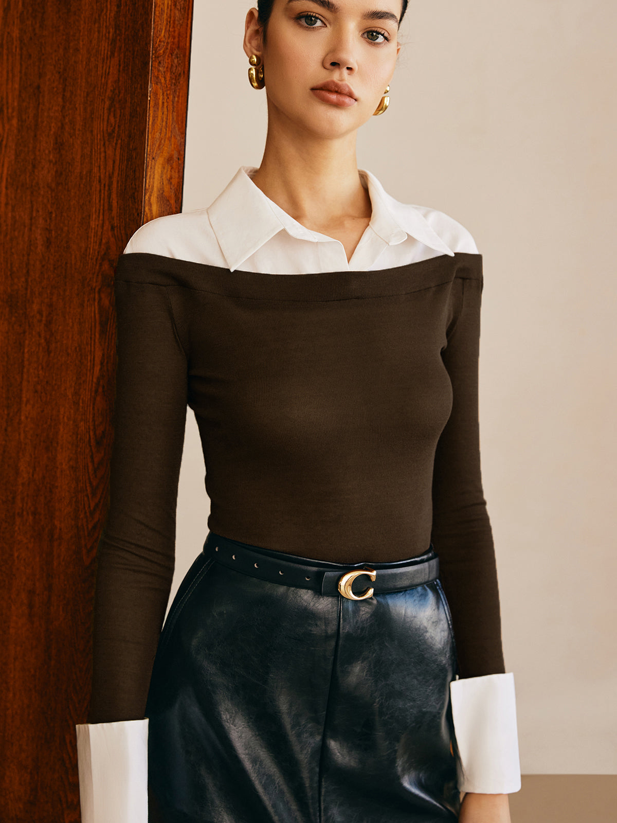 Yarı Şeffaf Panel Jersey Slim Üst