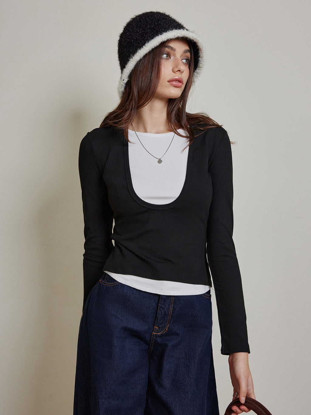 2'Si 1 Arada Renk Bloklu Jersey Üst