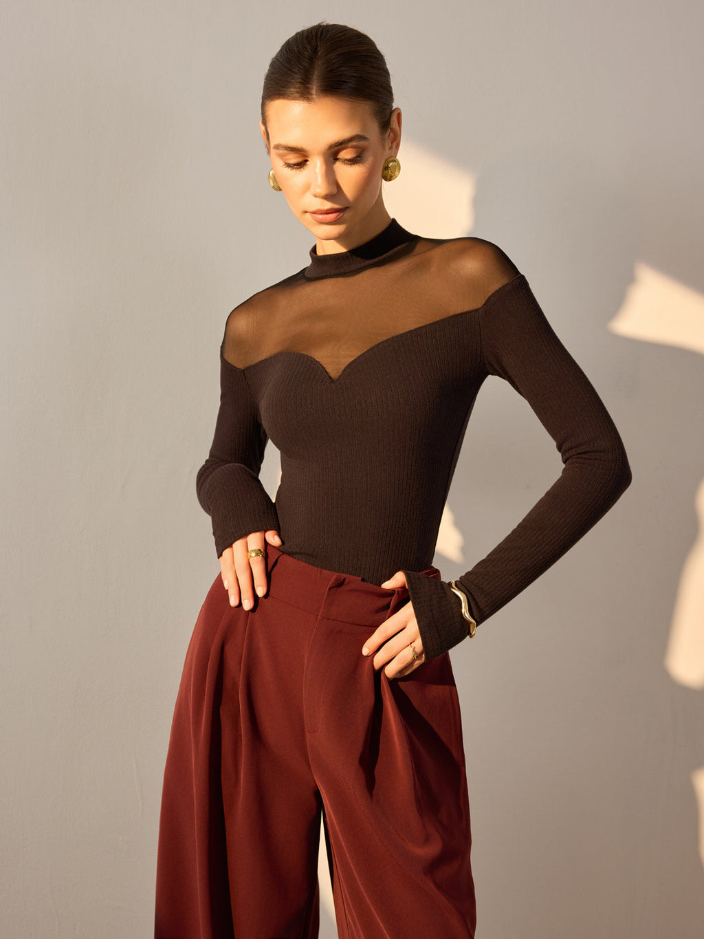 Şeffaf File Detaylı Sevgili İnce Üst