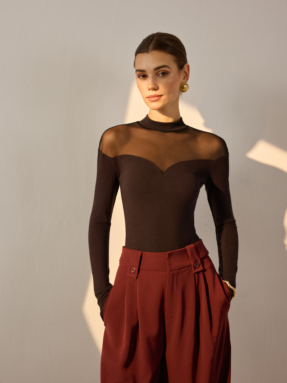 Şeffaf File Detaylı Sevgili İnce Üst