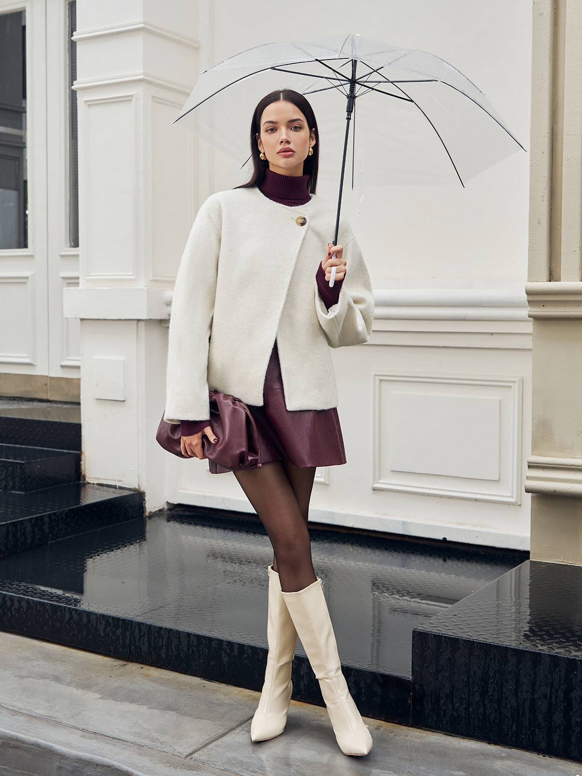 Romance Düğmeli Shift Mont