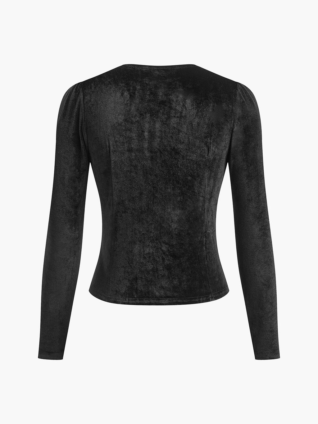 Kadife Bölünmüş Düğmeli Üst