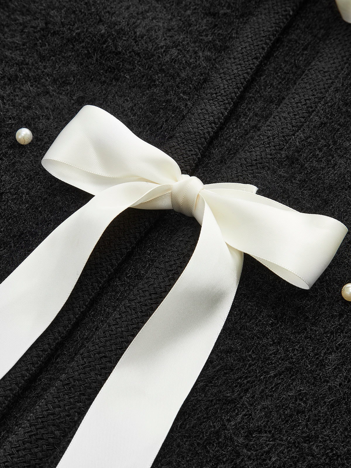 Boncuklu Dekor Fiyonk Örgü Üst