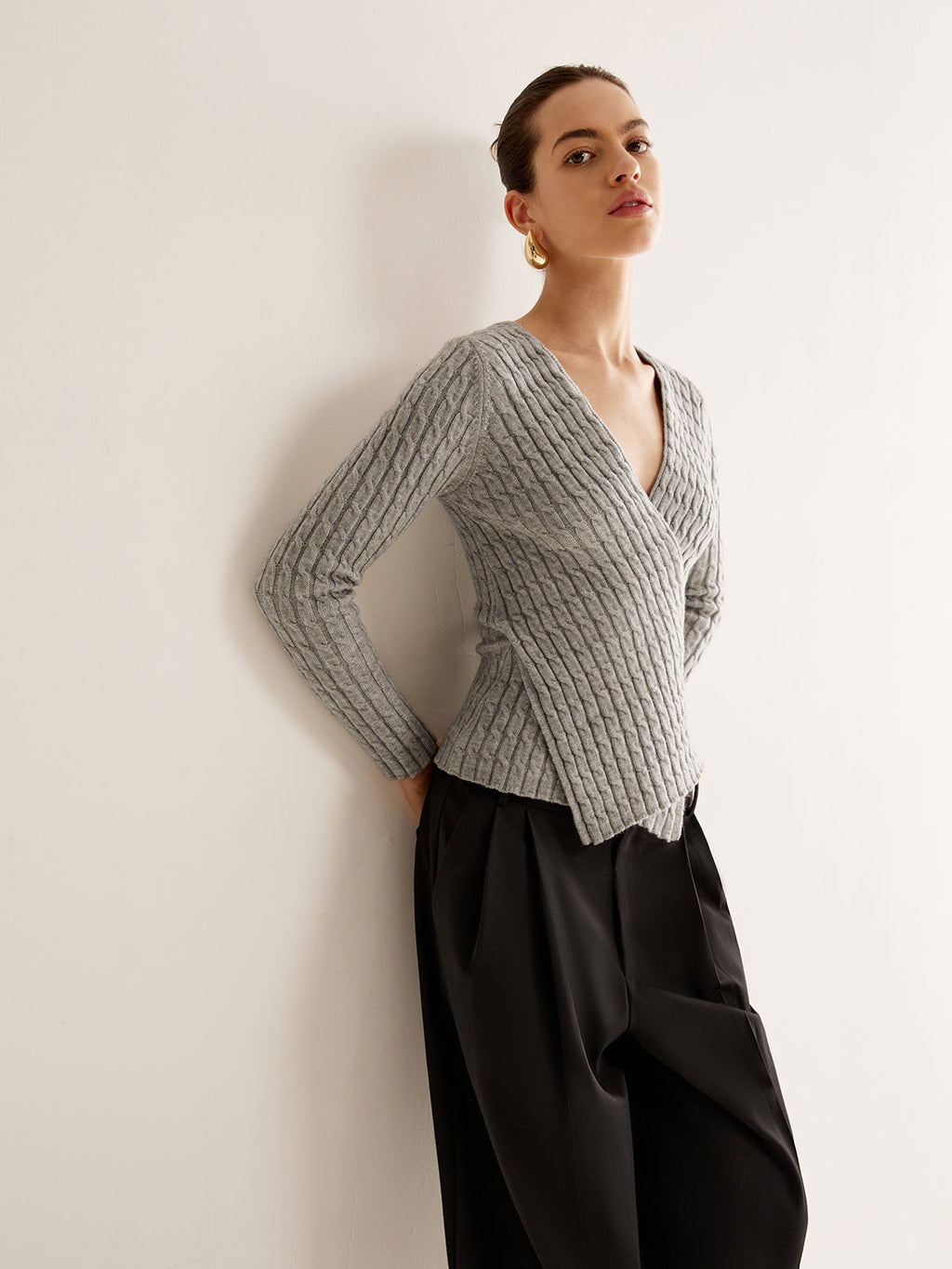 V Yaka Çapraz Örgü Üst