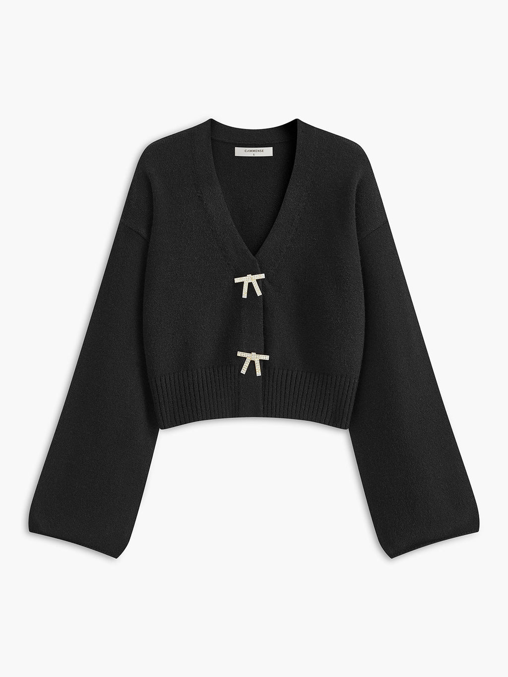 V Yaka Taşlı-Fiyonklu Hırka