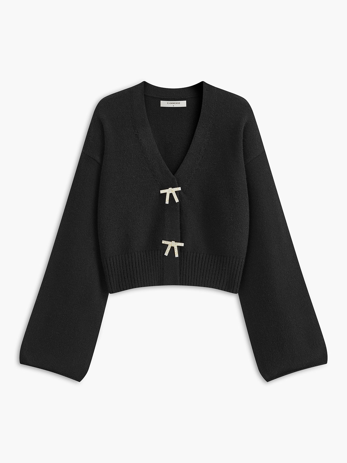 V Yaka Taşlı-Fiyonklu Hırka