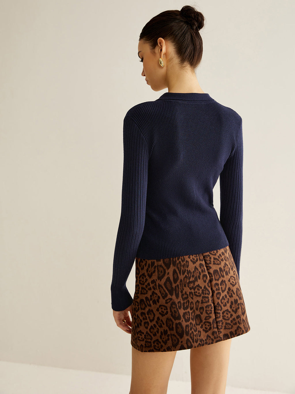 Kaburgalı Anahtar Deliği Yaka Polo Kazak