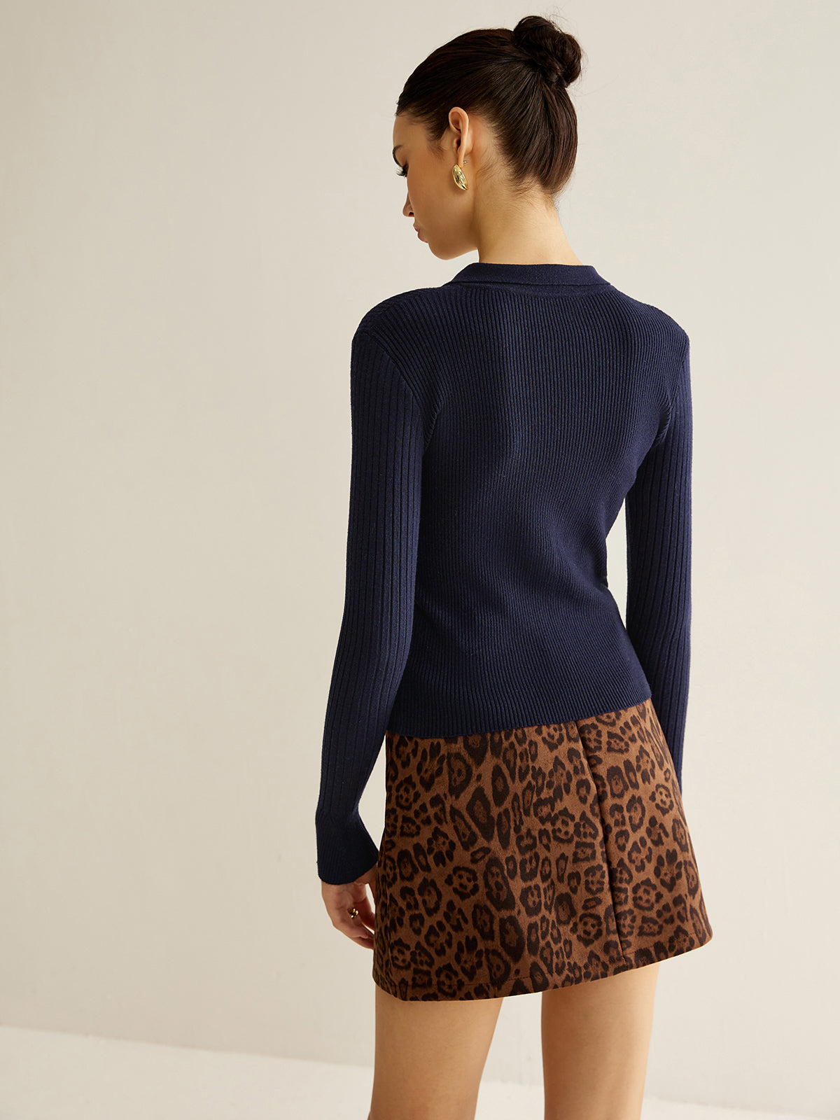 Kaburgalı Anahtar Deliği Yaka Polo Kazak