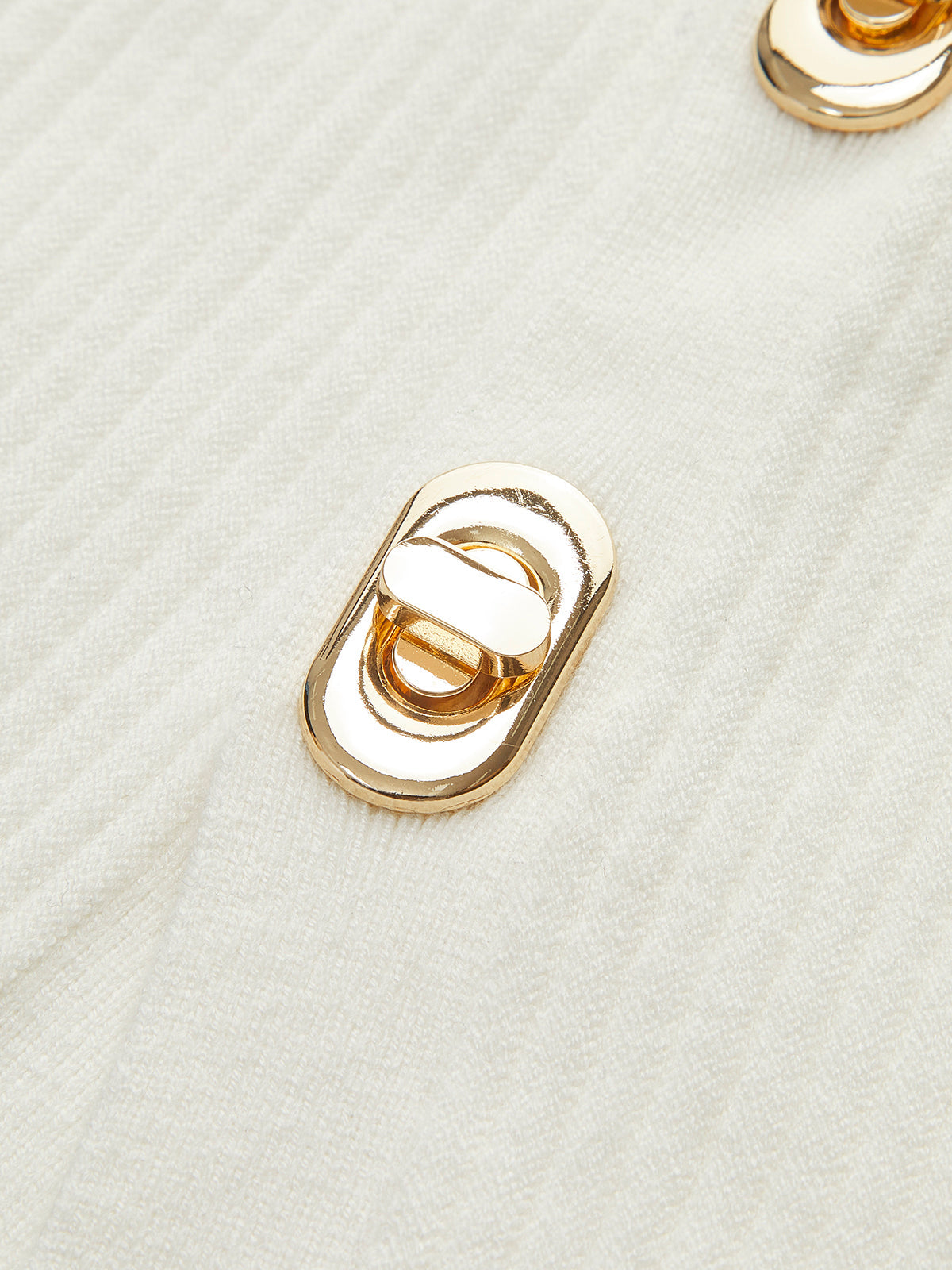 Turn Lock Dalgalı Kollu Hırka