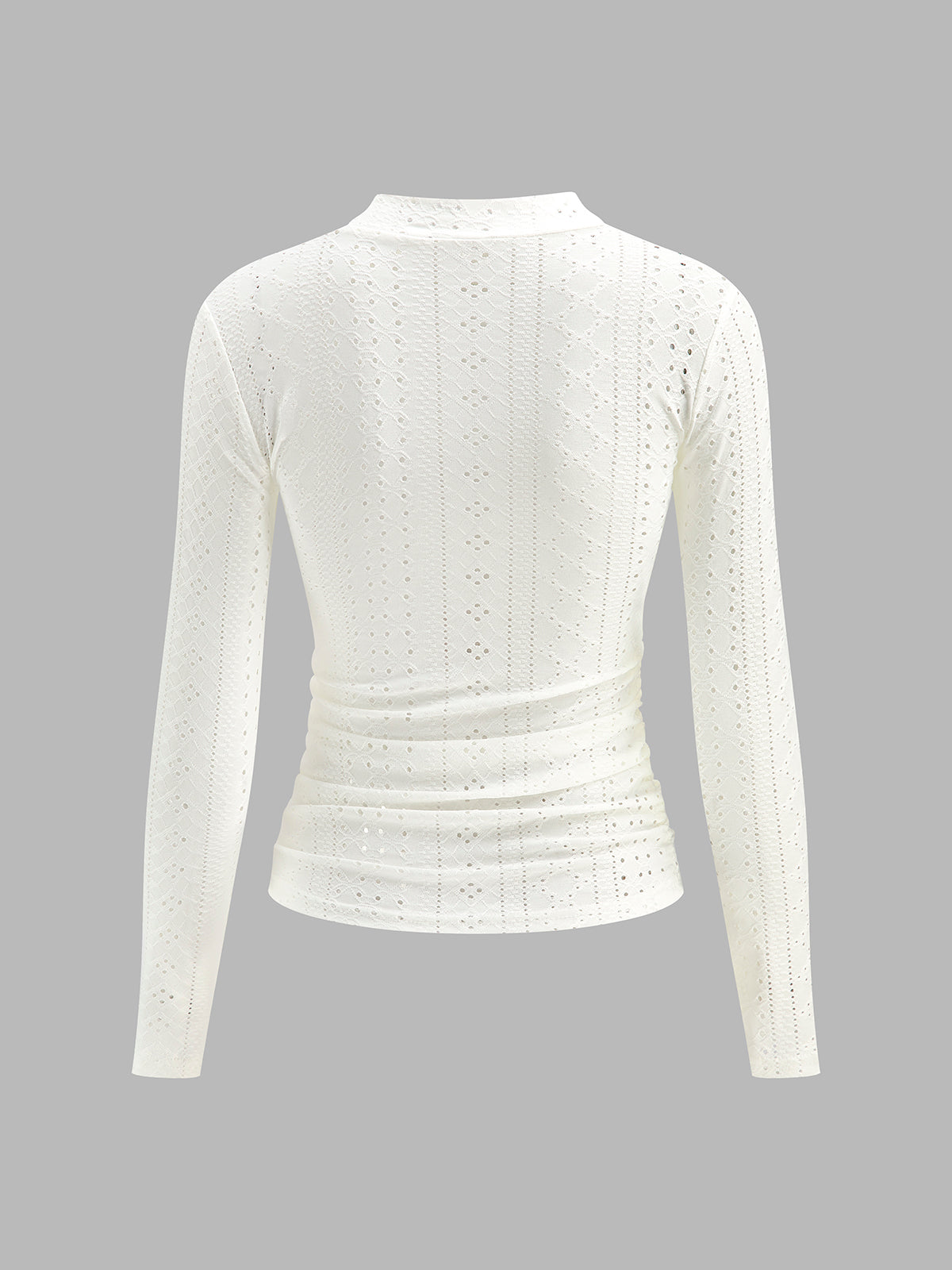 Yarı Şeffaf Dik Yaka Yan Pileli Dar Üst