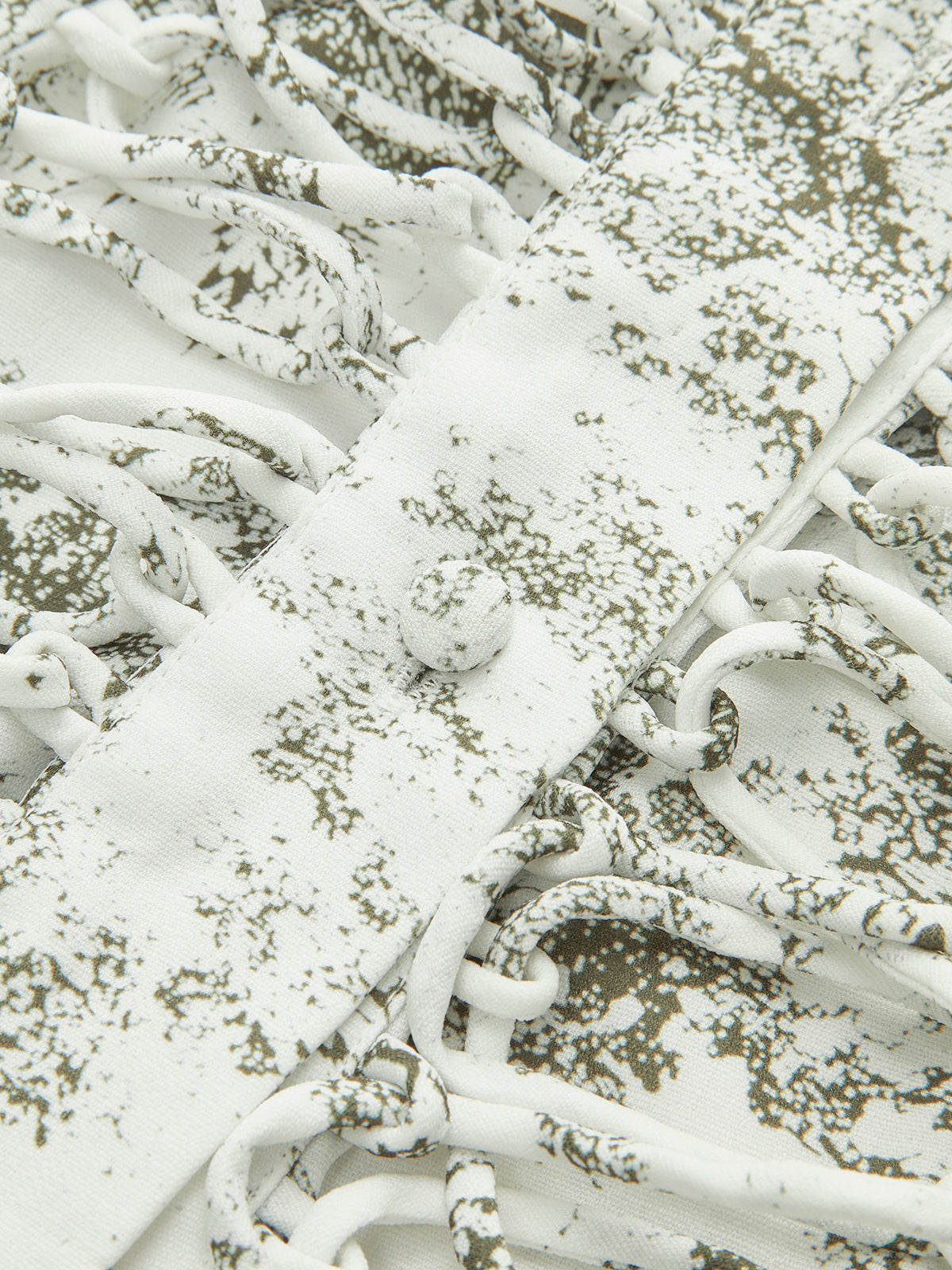 Bağcıklı Ön Çiçekli Puf Kollu Elbise