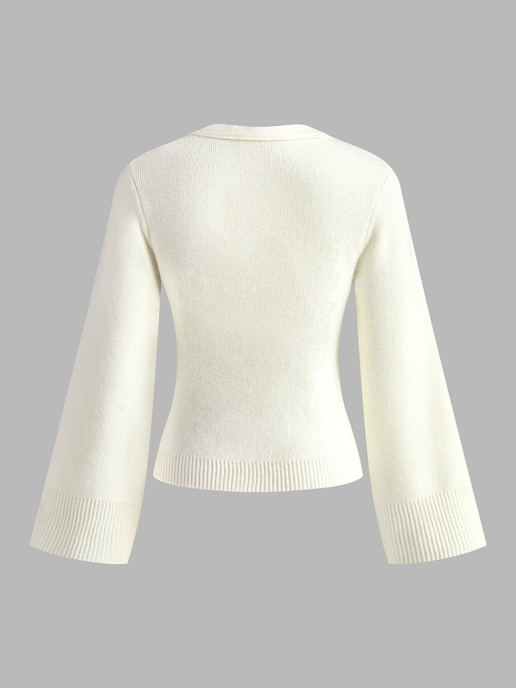 V Yakalı Bölünmüş Düğmeli Hırka