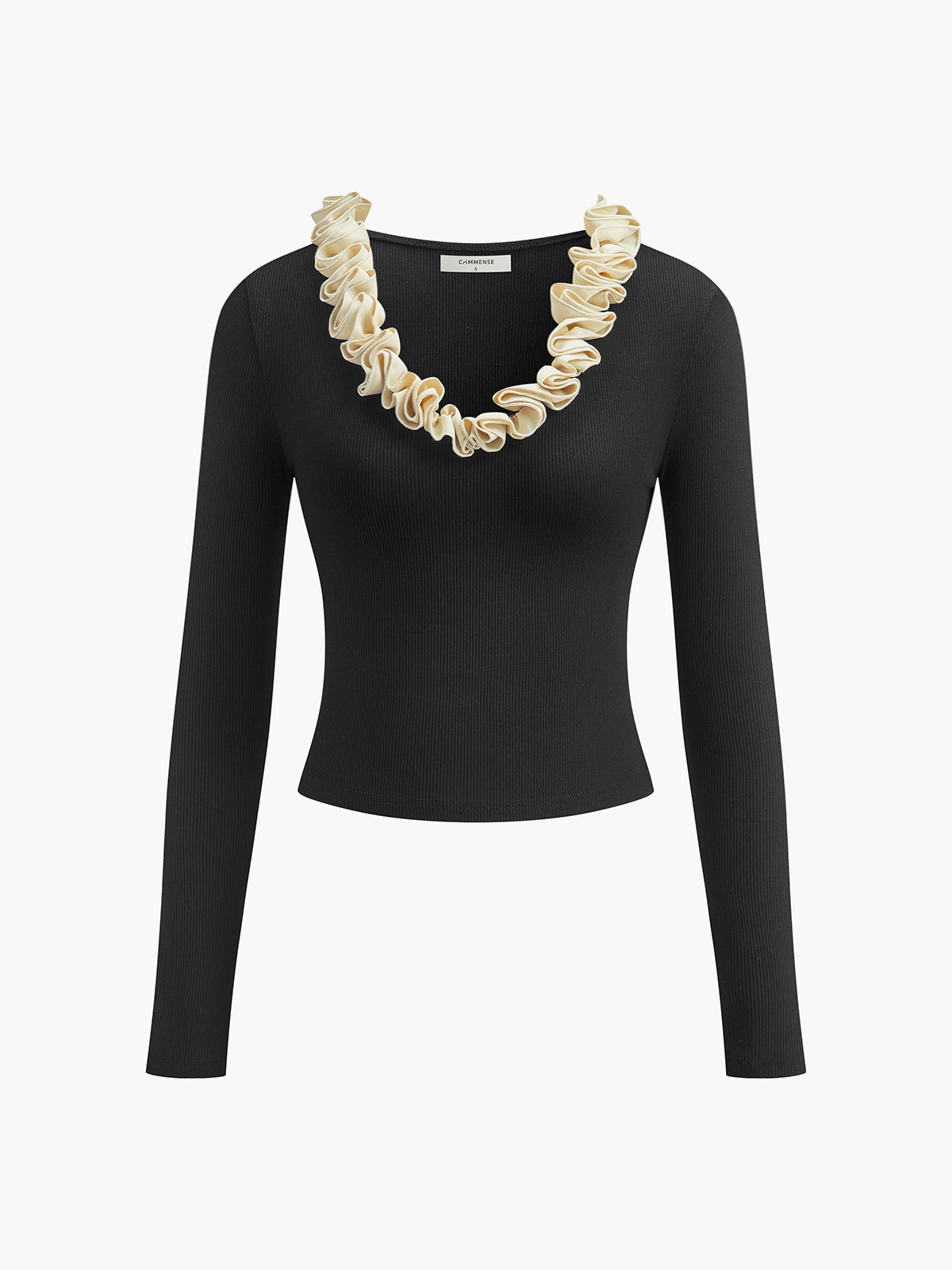 Pamuklu Çiçek Desenli Slim Tişört