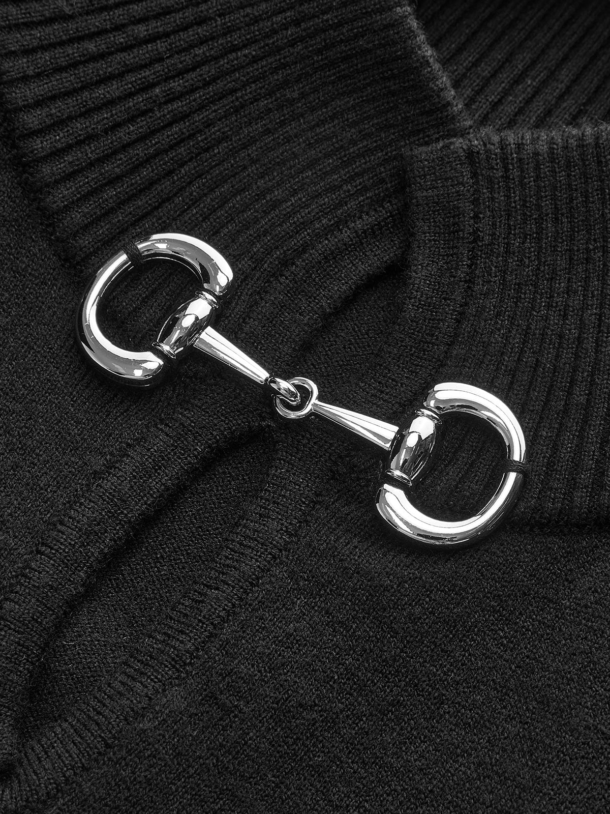 2'Si 1 Arada Renk Bloklu Metal Detaylı Örgü Üst