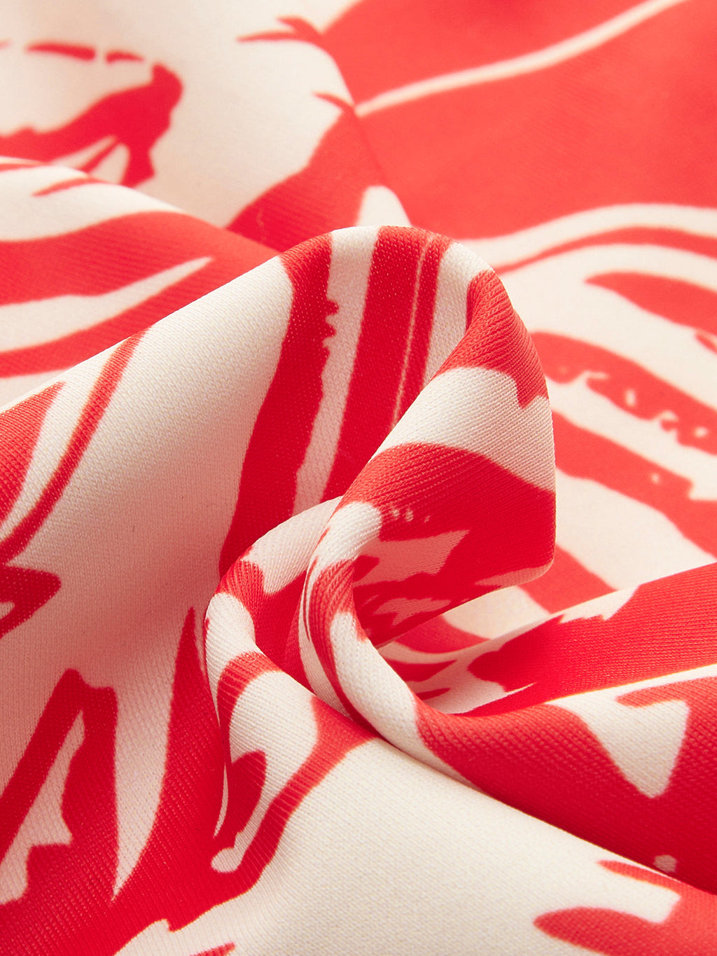 Tek Omuz Tropikal Baskılı Bikini Takımı