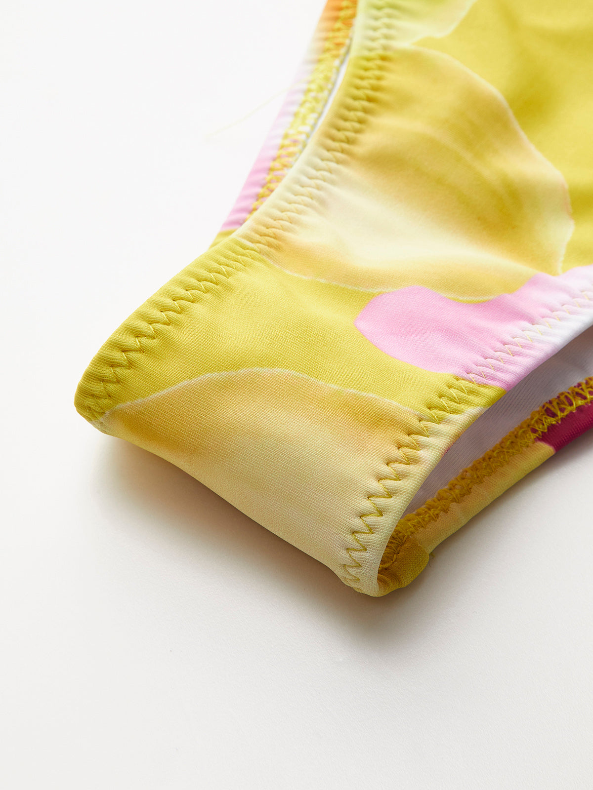 Jersey Çiçek Desenli Bağcıklı Bikini Takımı