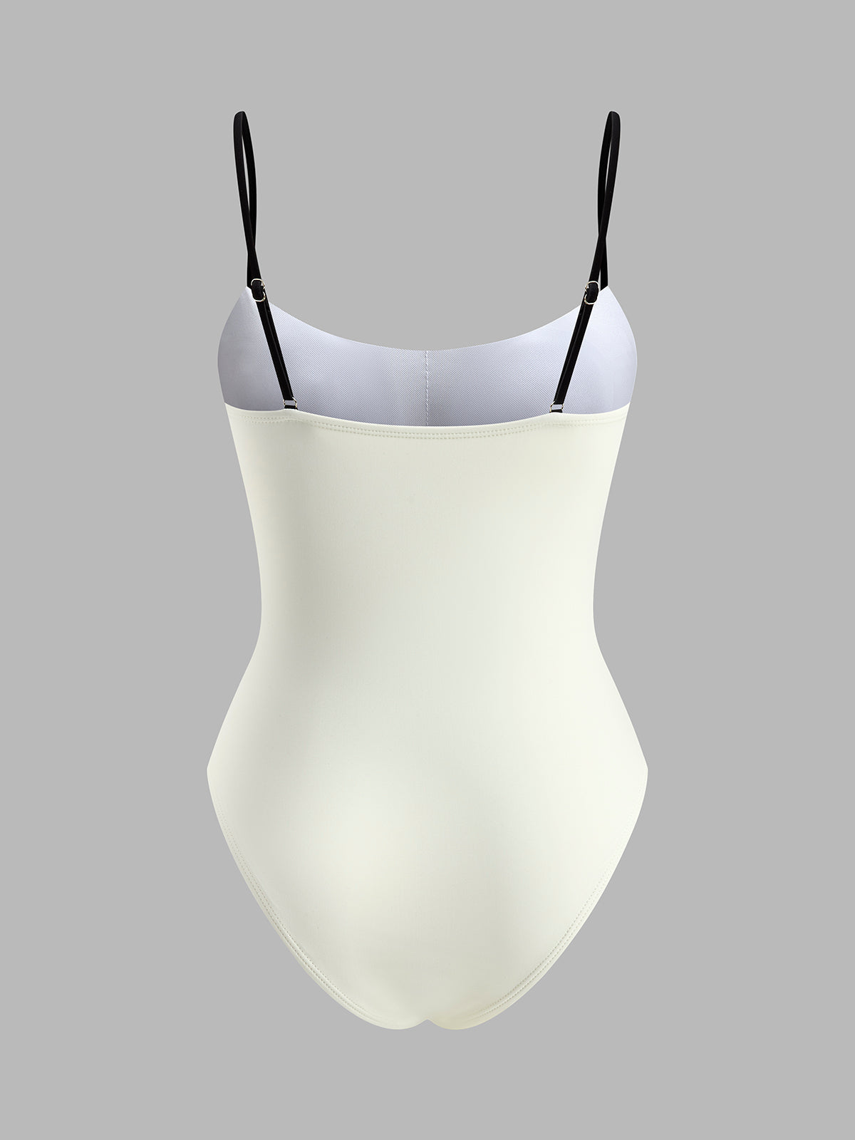 Kontrast Trim İnce Askılı Tek Parça Mayo