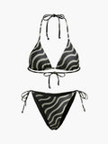 Dalga Desenli Üçgen Bikini Takımı