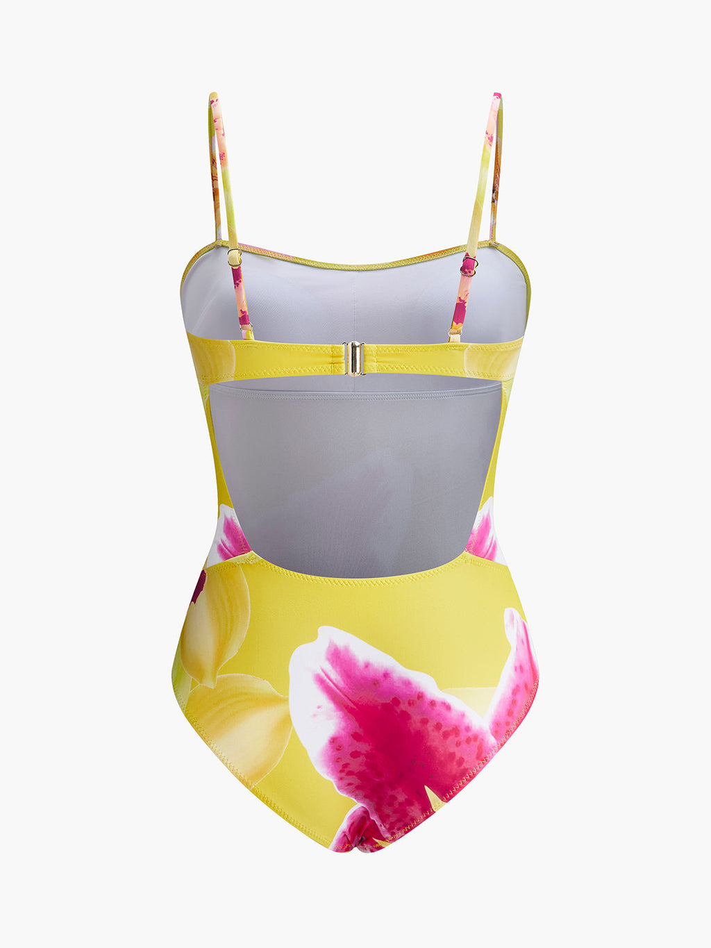 Jersey Cut-Out Çiçekli Tek Parça Mayo