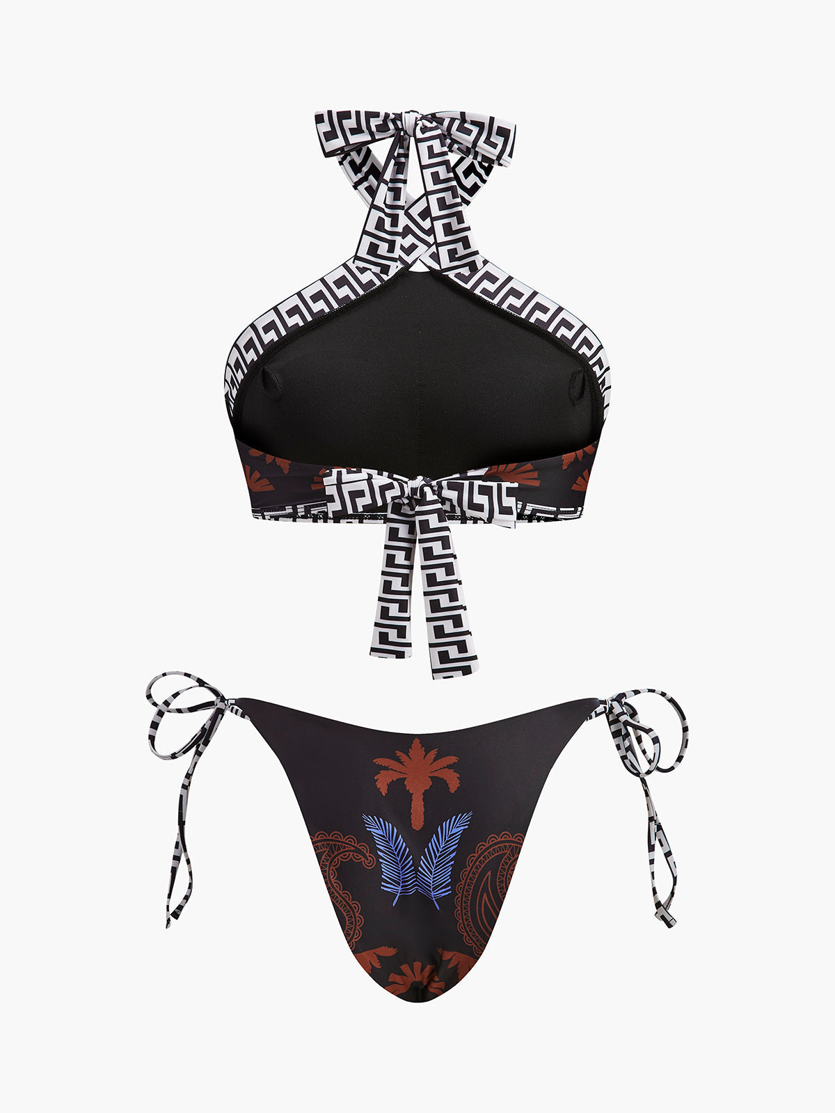 Boho Desenli Bağcıklı Askılı Bikini