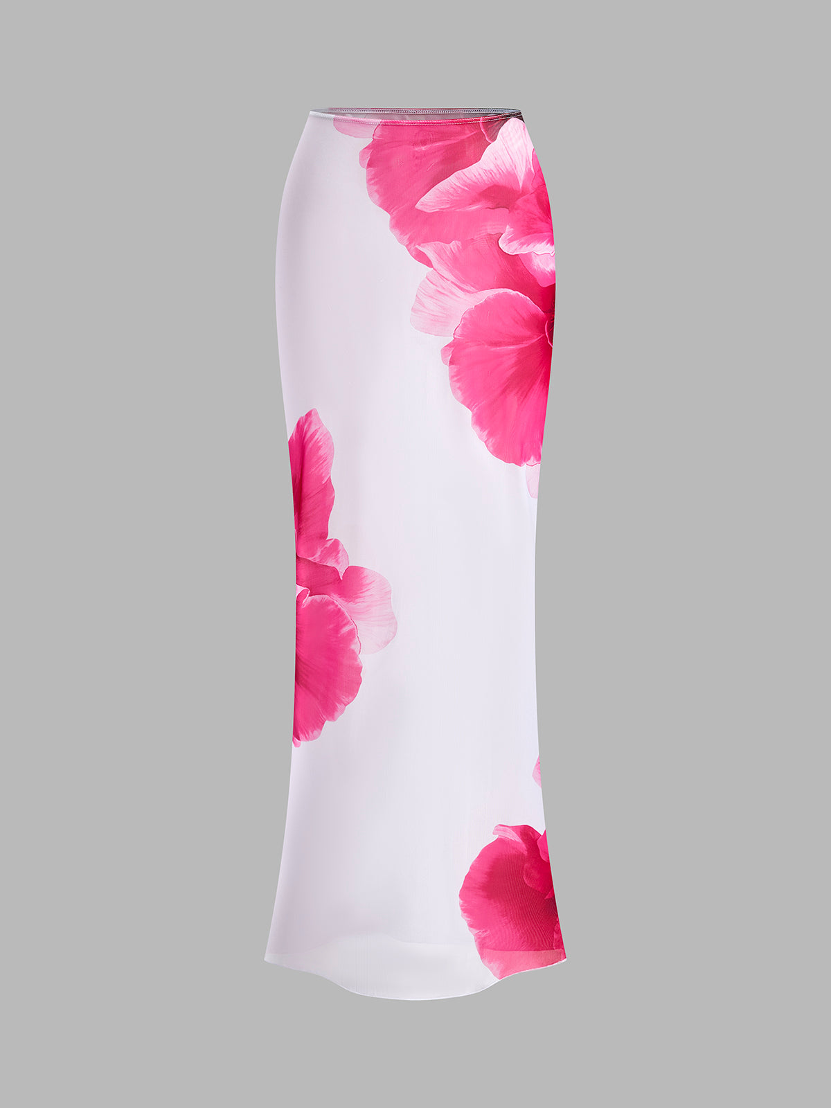 Yarı Şeffaf Etekli Çiçekli Bikini Takımı