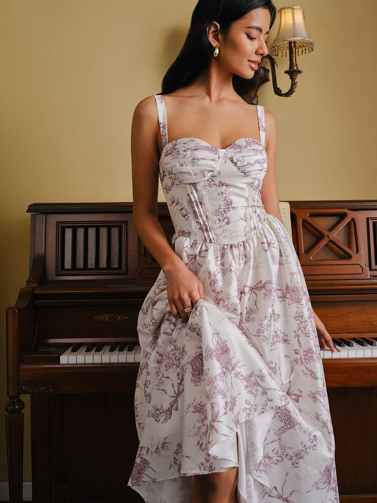 Toile Baskılı Korse Elbise