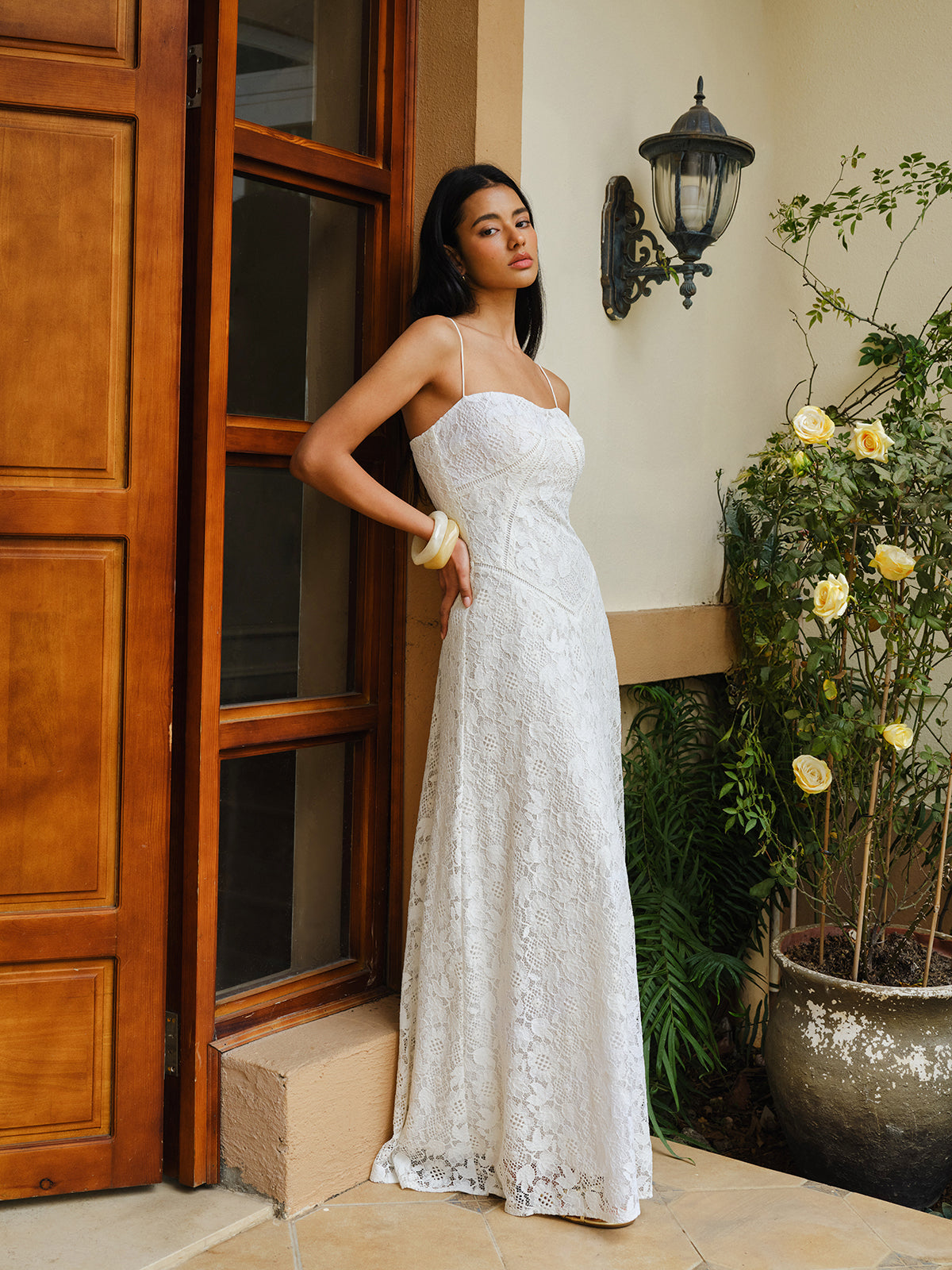 Dantelli Spagetti Askılı Elbise