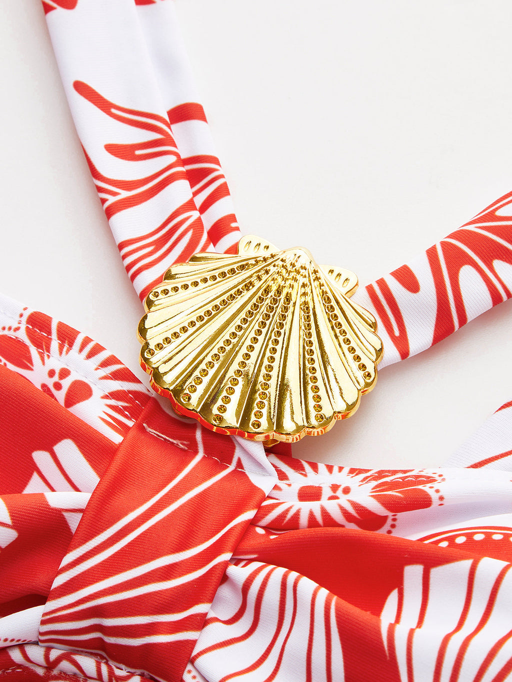 Metal Detaylı Baskılı Tek Parça Mayo