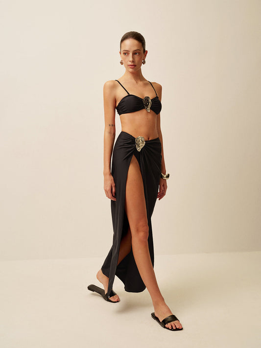 Metal Aksanlı Büküm Sarong Etek