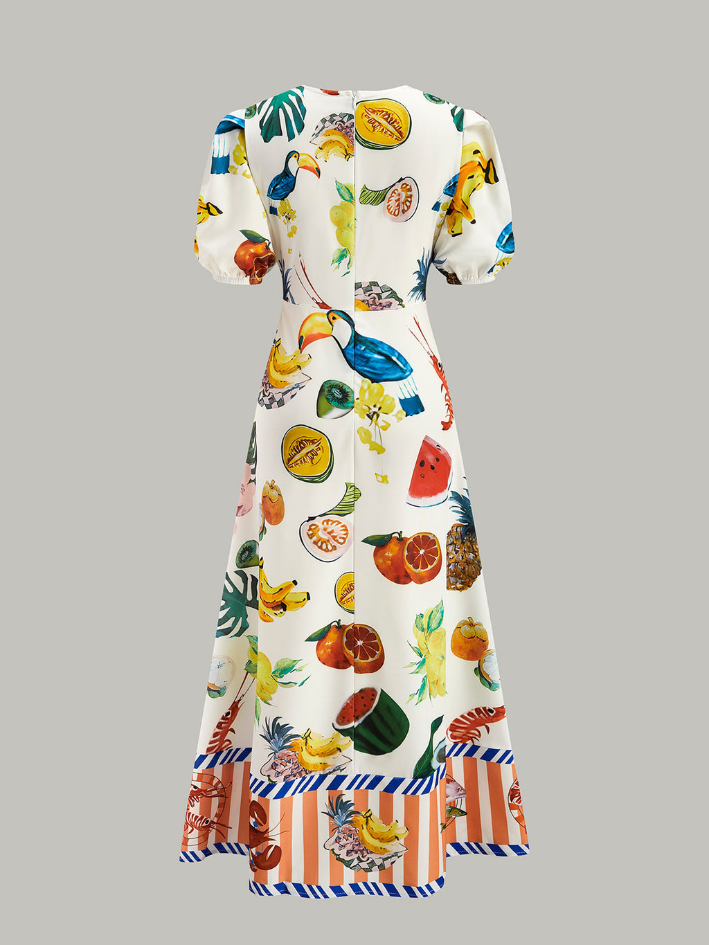 Boho Desenli Puf Kollu Elbise