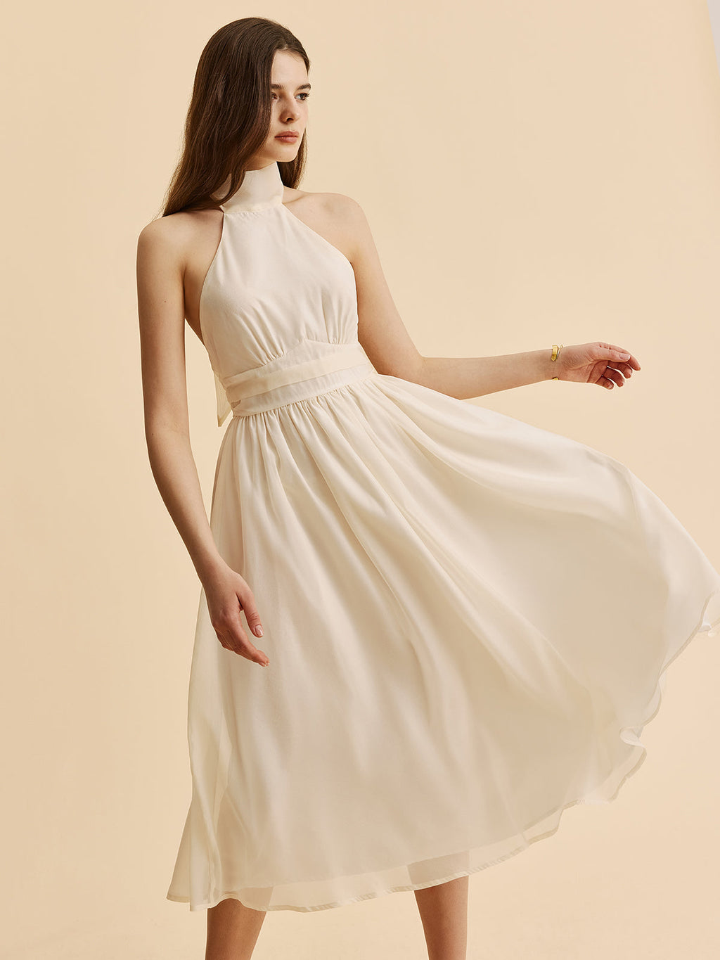 Bağcıklı Askılı A Kesim Elbise