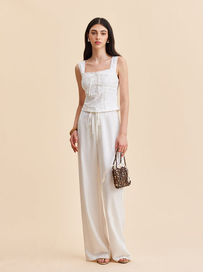 Pliseli Pamuklu Fermuarlı Atlet