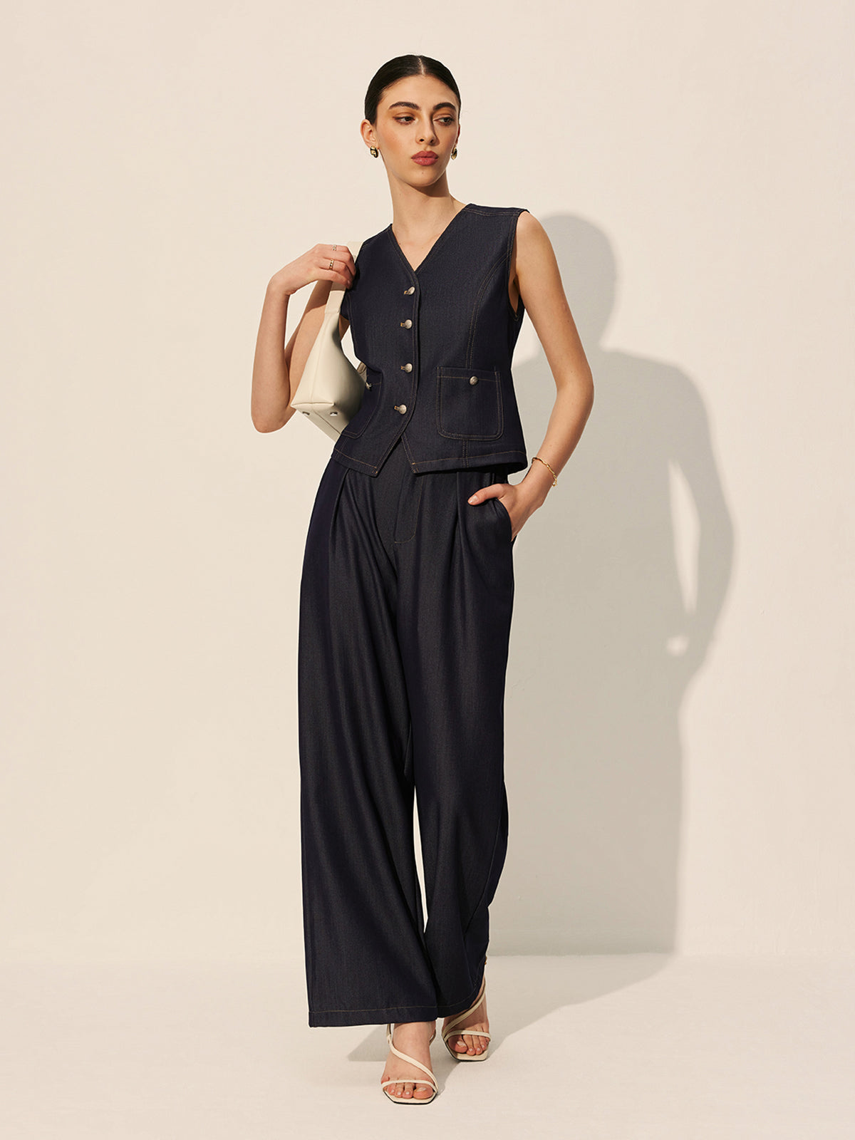 Kot Cepli Düğmeli Yelek