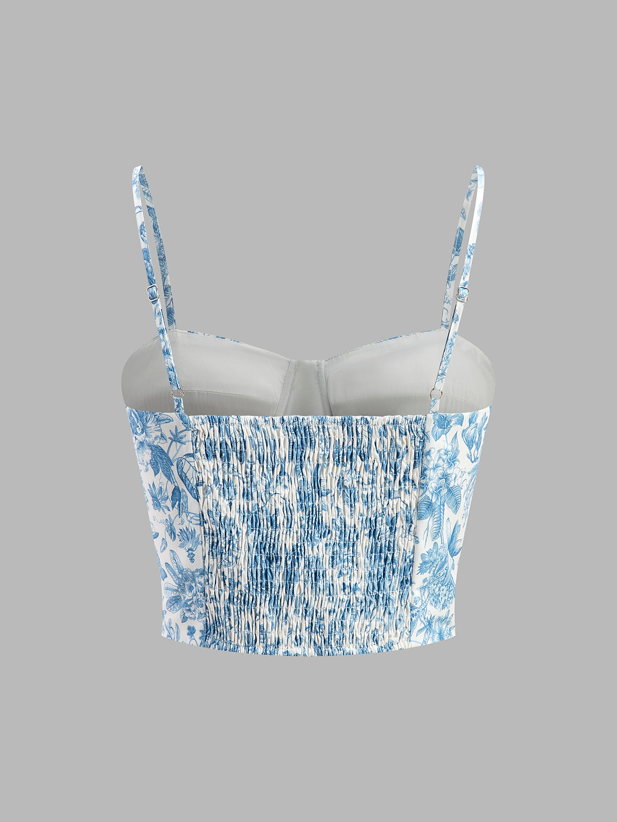 Çiçek Desenli Korse Kısa Üst