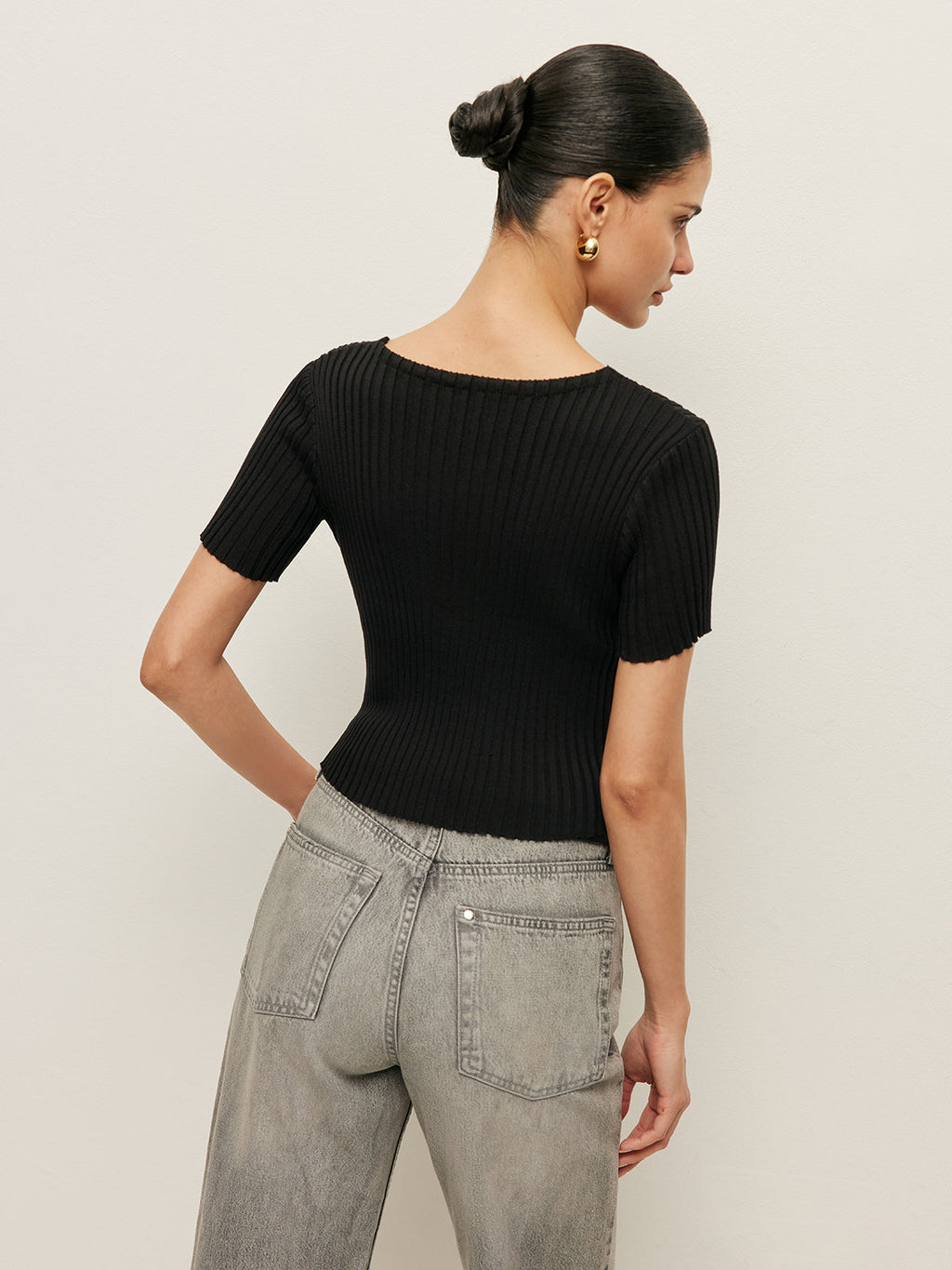 Ribanalı Ön Bağcıklı Kısa Kollu Üst