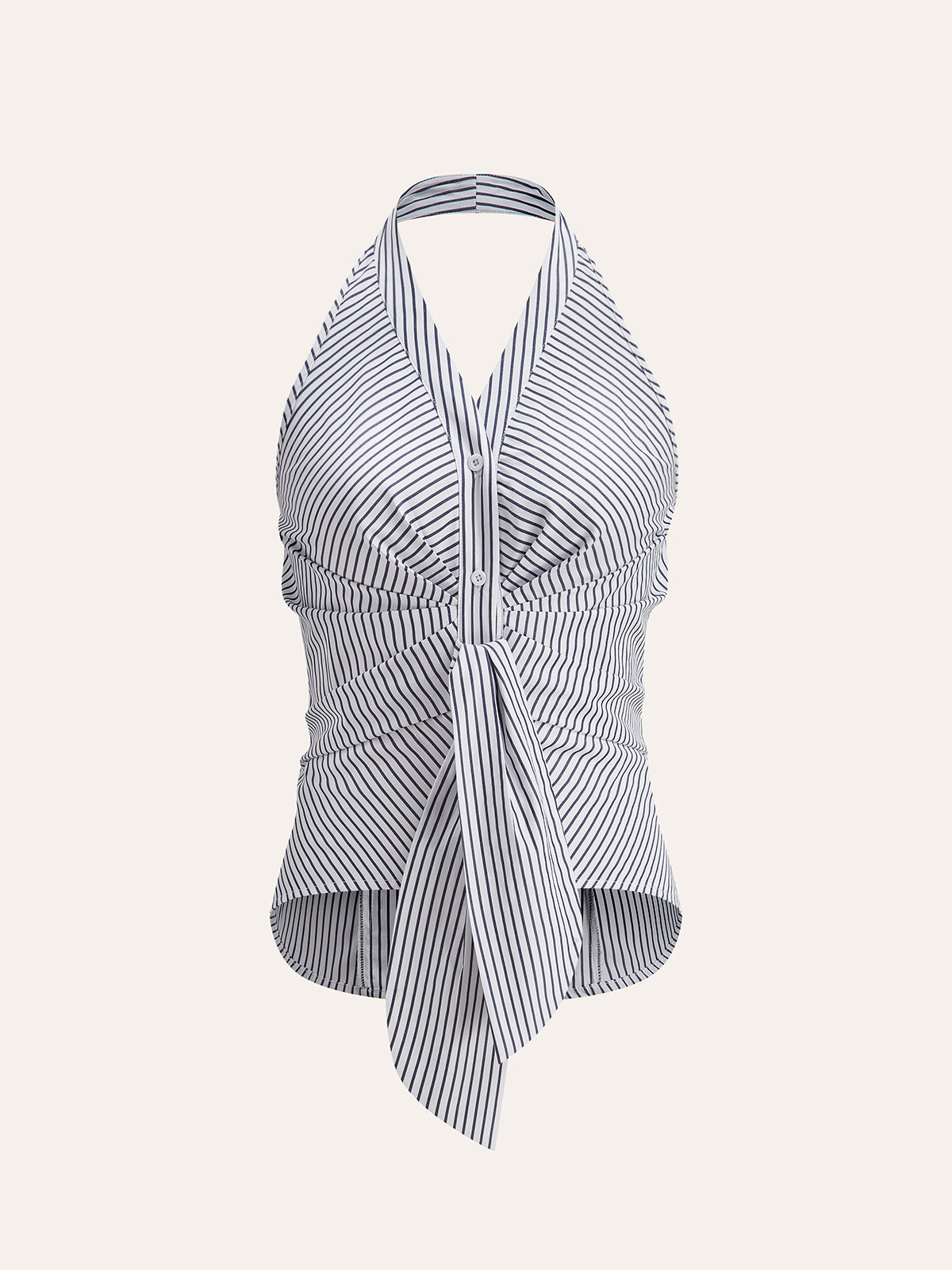 Çizgili Halter Bağlamalı Üst