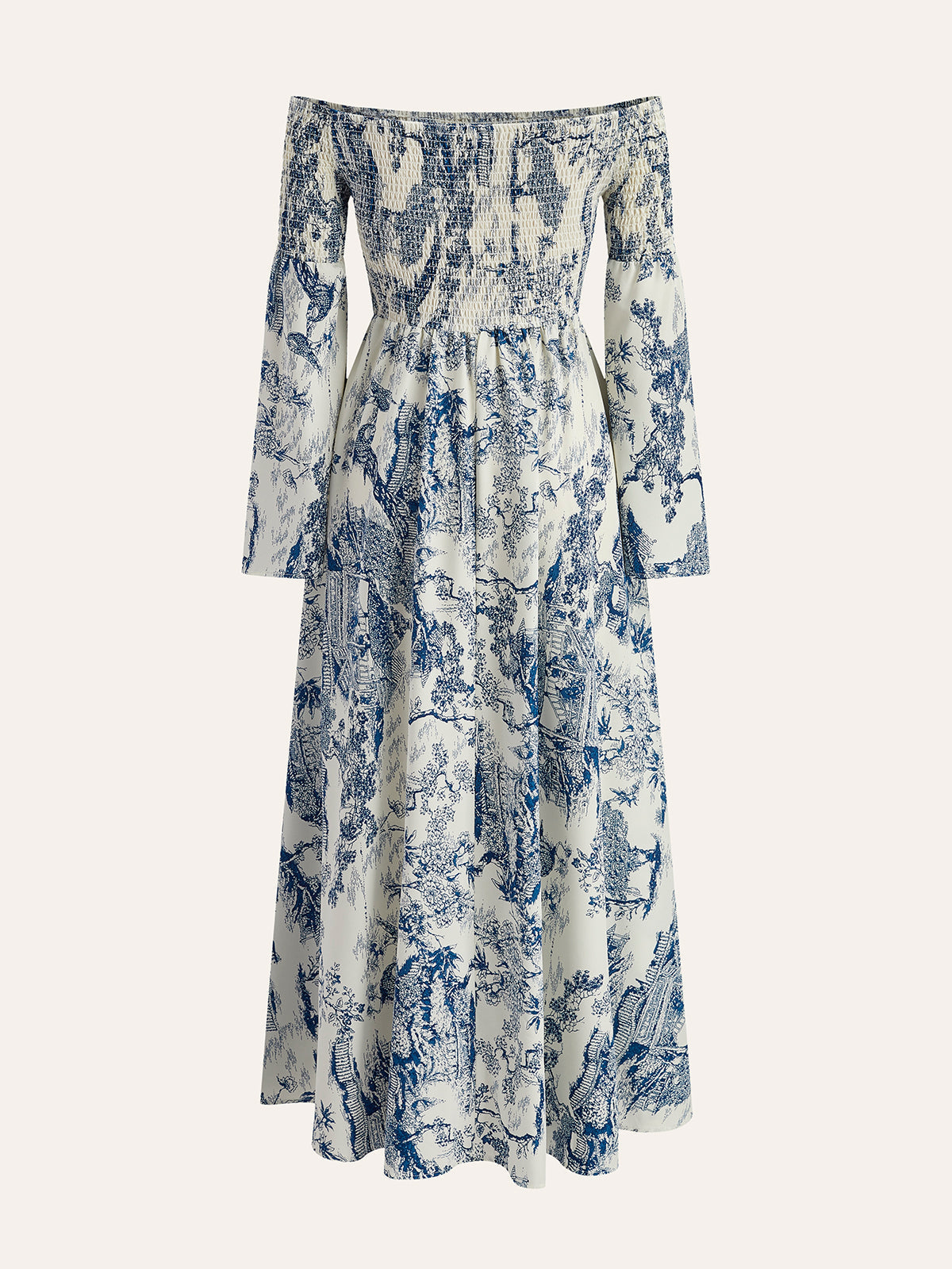 Baskılı Omuz Açık Yakalı Kolsuz Elbise