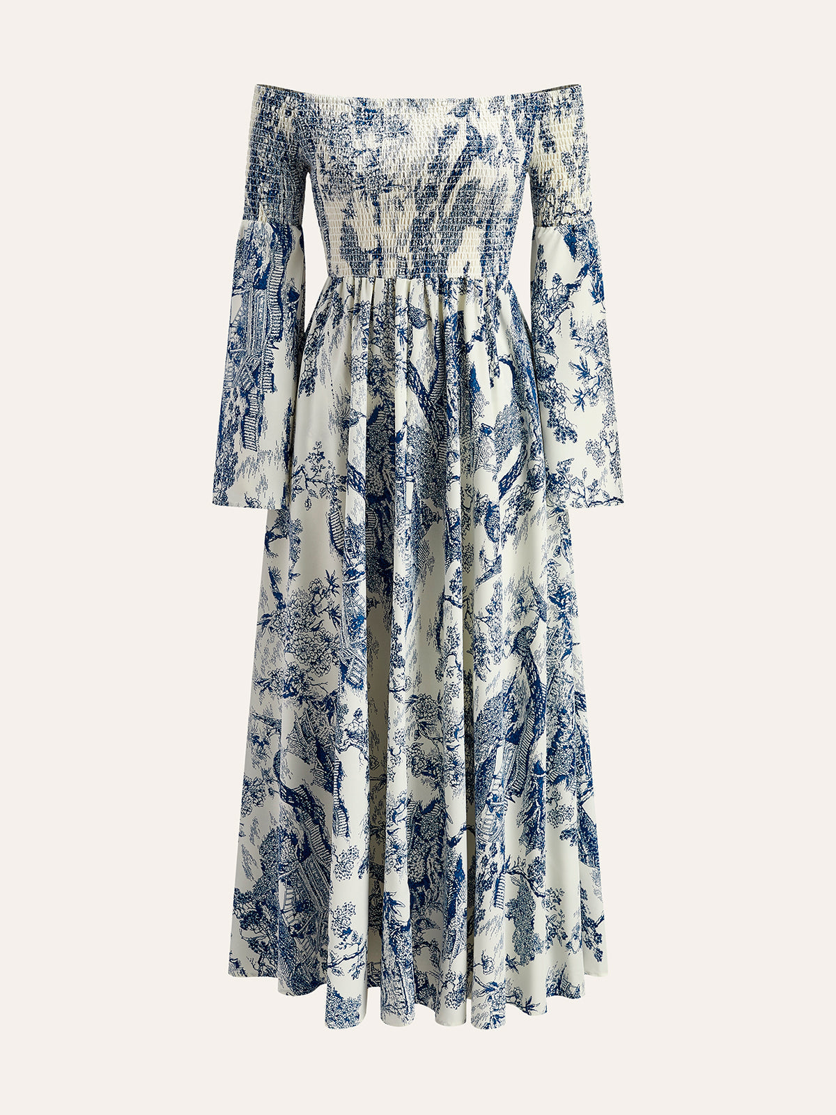 Baskılı Omuz Açık Yakalı Kolsuz Elbise