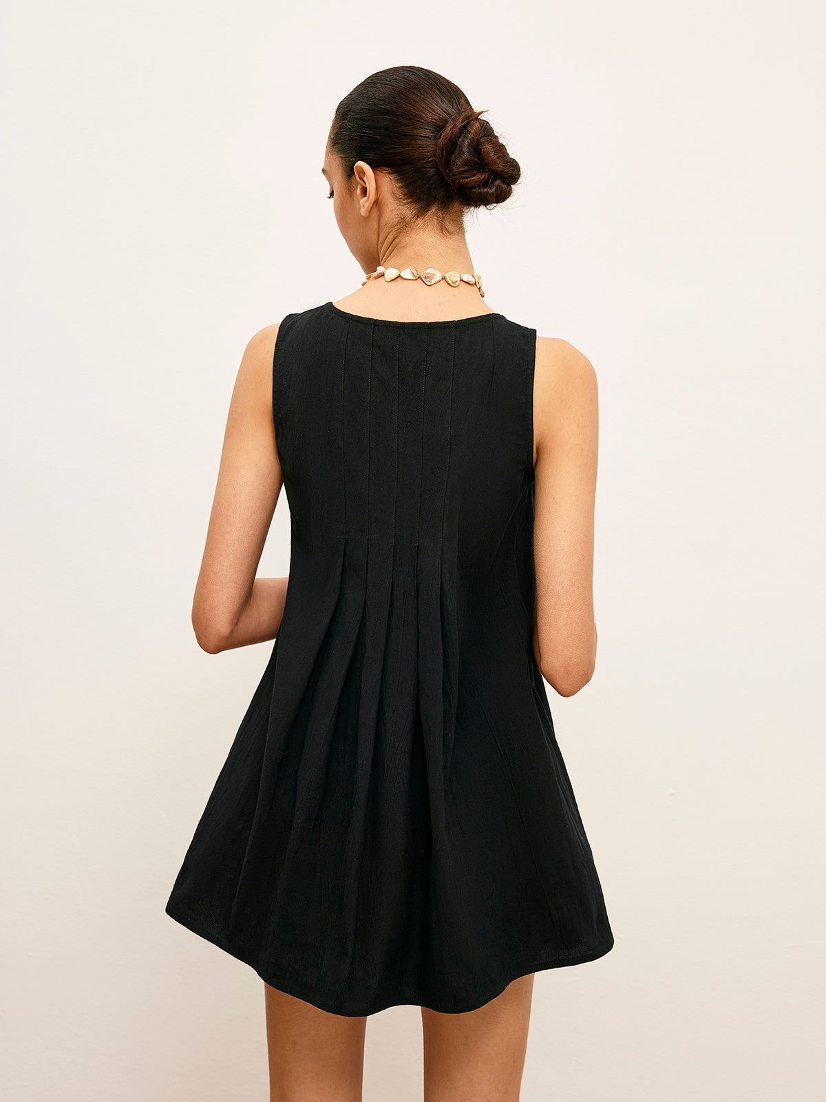 Pamuk Ve Keten Pileli Düğmeli Üst