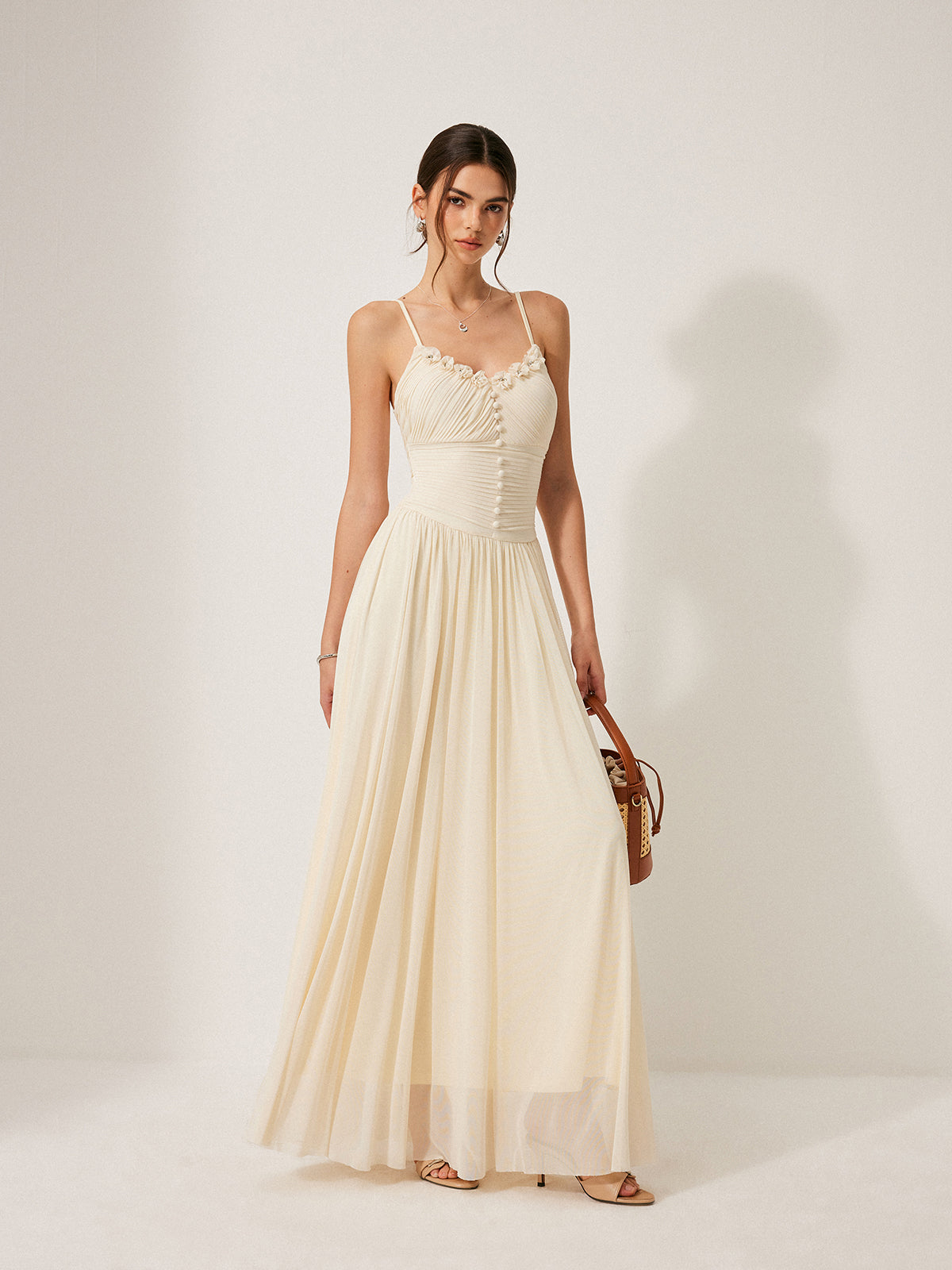 Düğme Detaylı File Panel Elbise