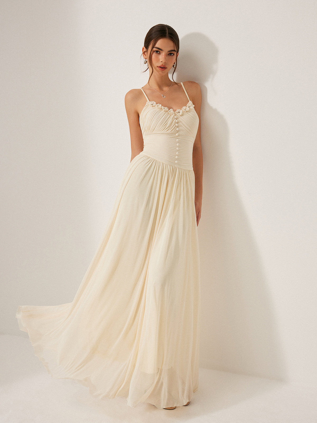 Düğme Detaylı File Panel Elbise