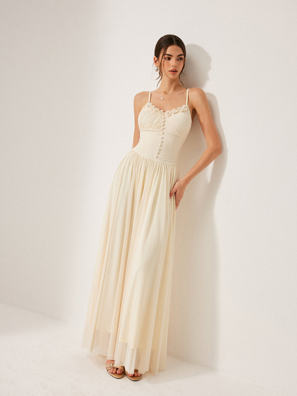 Düğme Detaylı File Panel Elbise